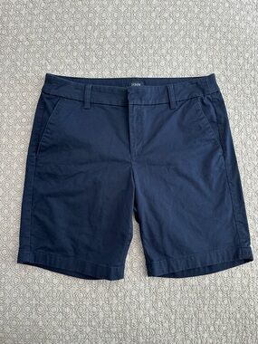 J. CREW Navy Women's Chino Shorts Longer Inseam Size 6